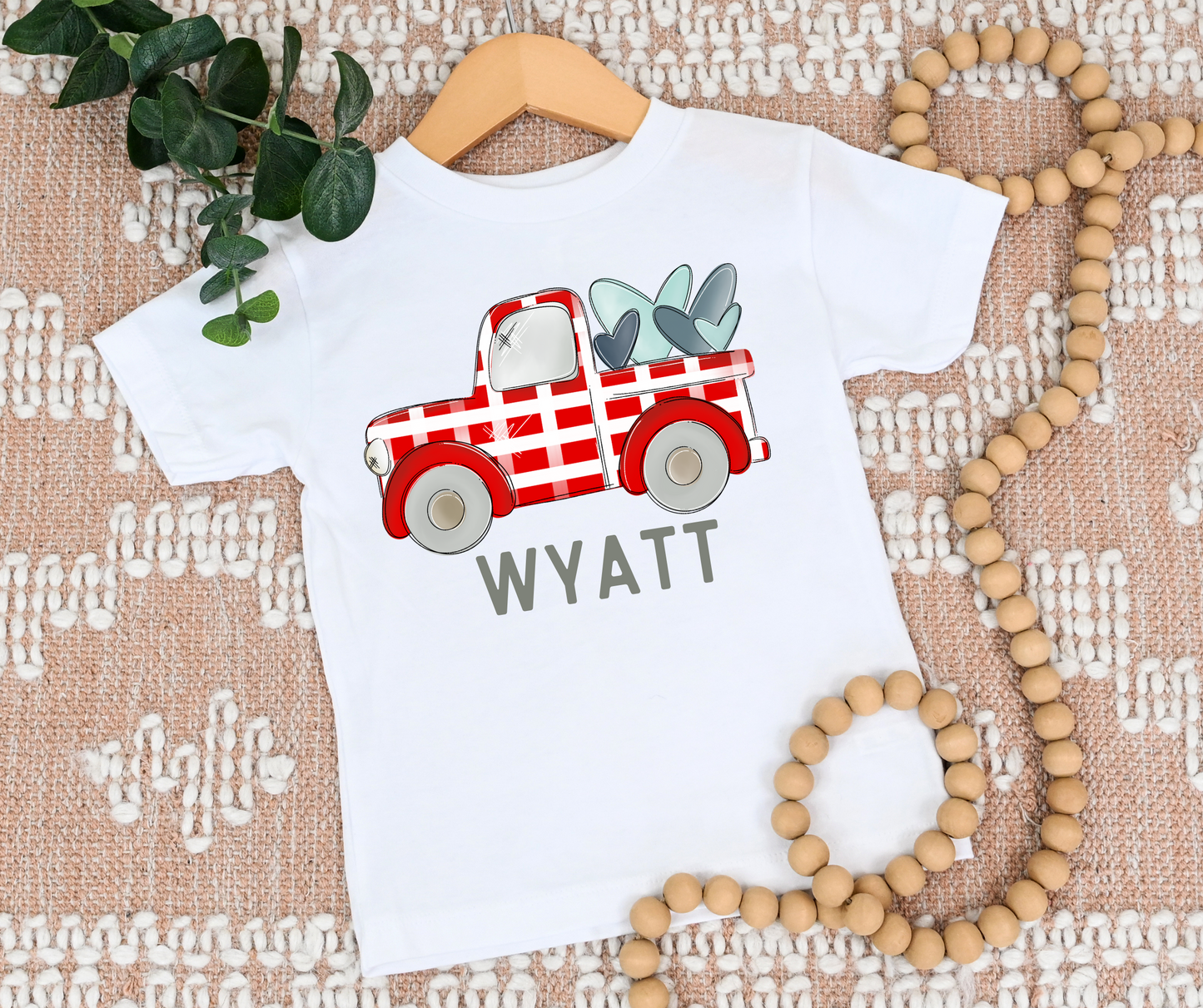 Plaid Truck with hearts