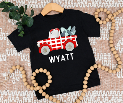 Plaid Truck with hearts