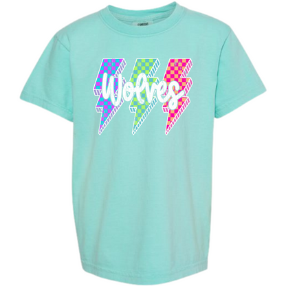 Lightening Bolt Wolves Comfort Colors Tee