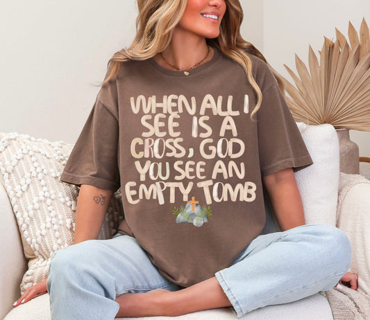When all I see is the Cross You see the empty Tomb