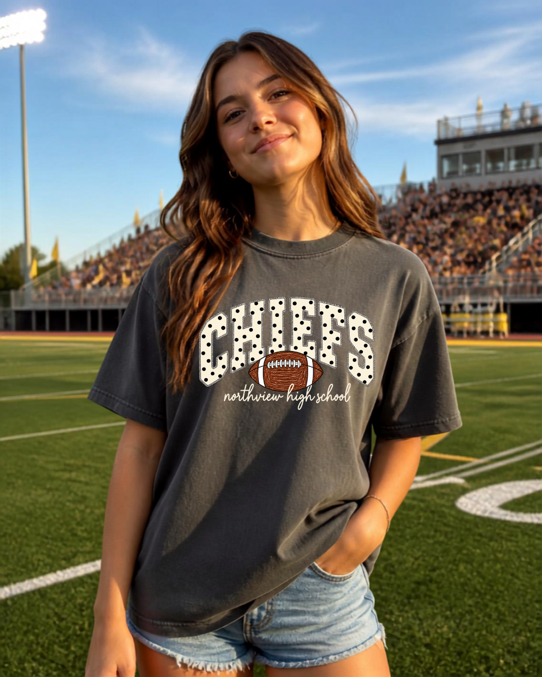 Chiefs Polka Dot Football Tee