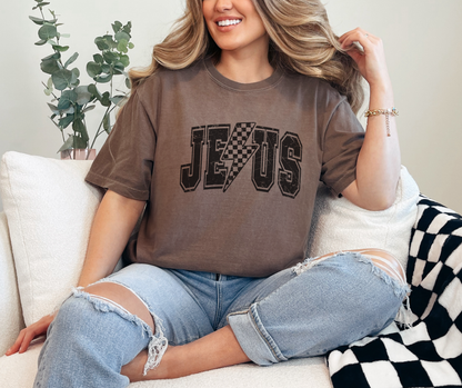 Jesus Lightening Bolt Comfort Colors Tee