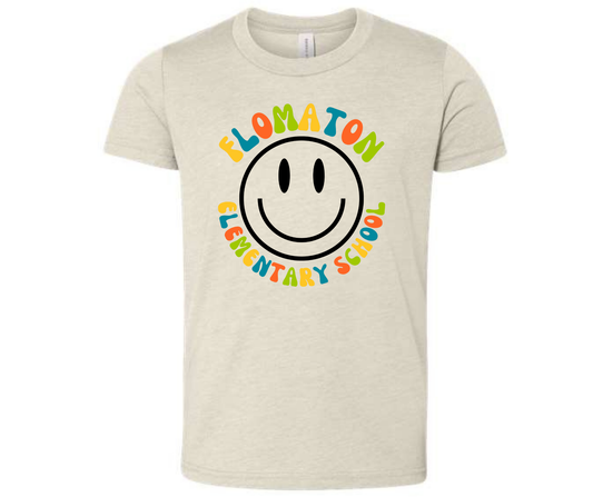 Colorful Flomaton Elementary Cream Tee (Bella Canvas Tee)