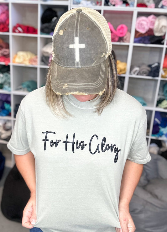 For His Glory puff embroidery