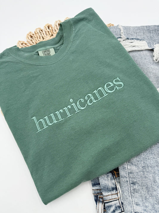 Hurricanes monochromatic Embroidered Comfort Colors Tee