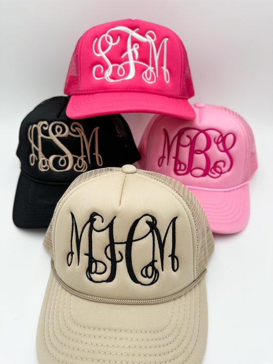 Embroidered Monogram Trucker Hats