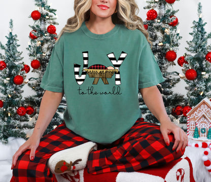Joy with Manger (short sleeve, long sleeve, sweatshirt- all Comfort Colors)