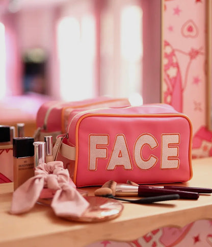 FACE cosmetic bag with handle