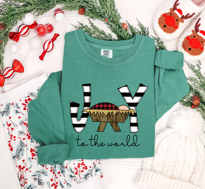Joy with Manger (short sleeve, long sleeve, sweatshirt- all Comfort Colors)