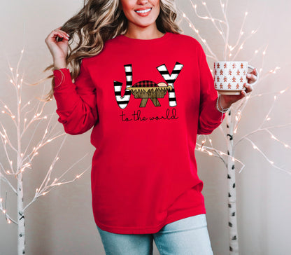 Joy with Manger (short sleeve, long sleeve, sweatshirt- all Comfort Colors)