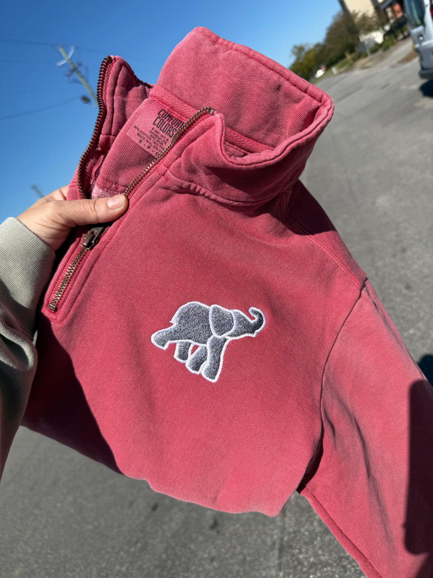 Bama Elephant Comfort Colors Quarter Zip Pullover