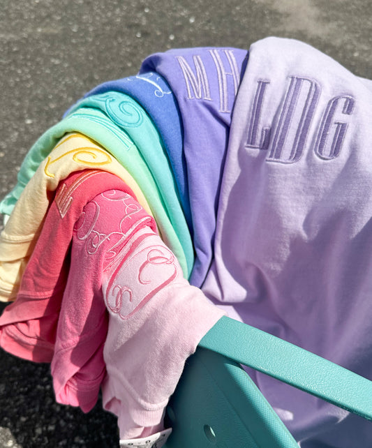 Spring/Summer Embroidered Monogram Tees