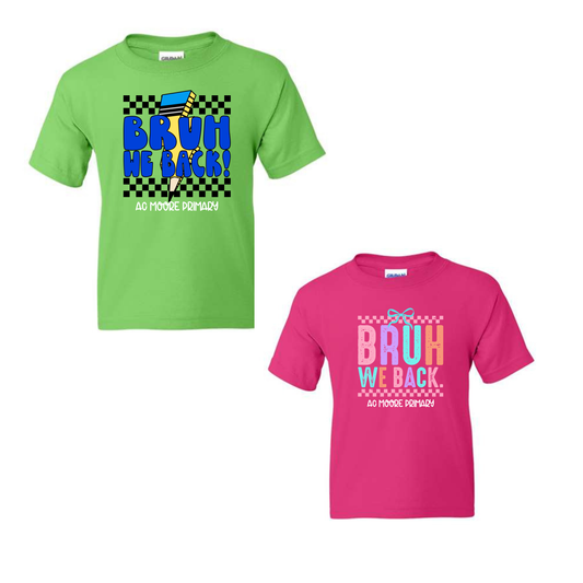 Bruh We Back Tee- AC Moore Primary (Gildan)