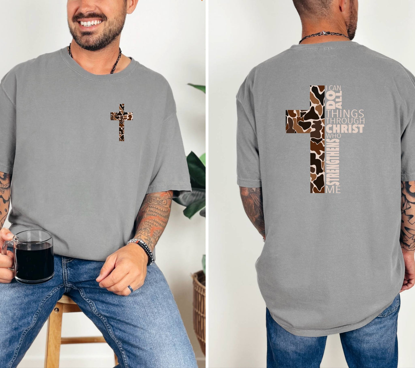 I Can Do All Things Through Christ Camo Cross