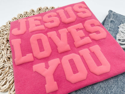 Jesus Loves You Comfort Colors Puff Tee