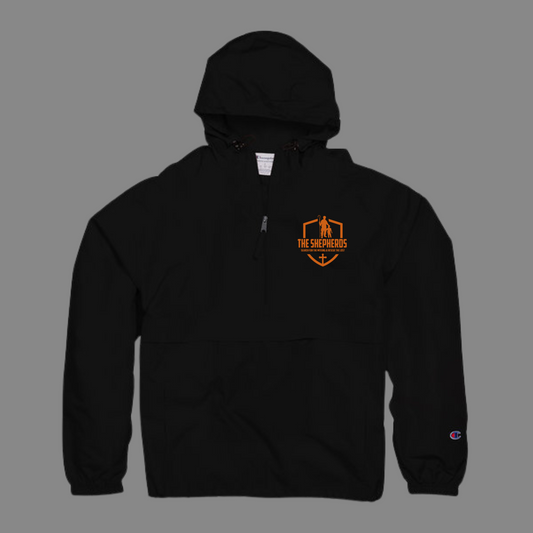 The Shepherds Black Embroidered Quarter Zip Rain Jacket (Lightweight)
