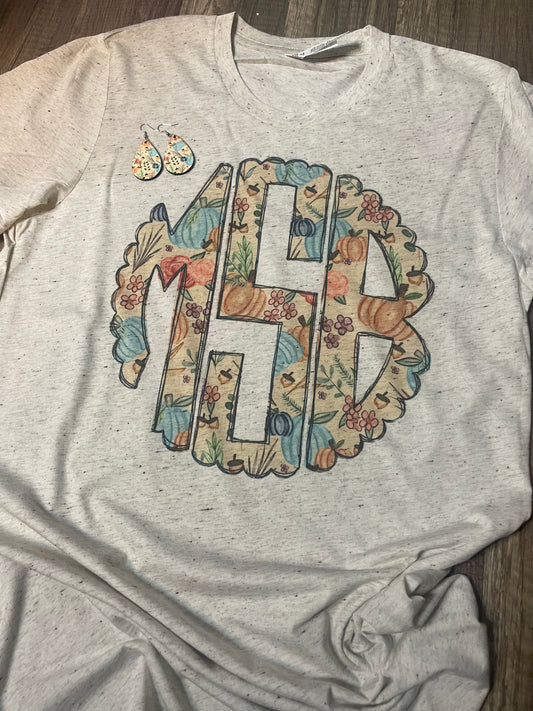Fall monogram tee