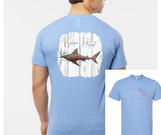 Bull Shark Blue/Moss tee