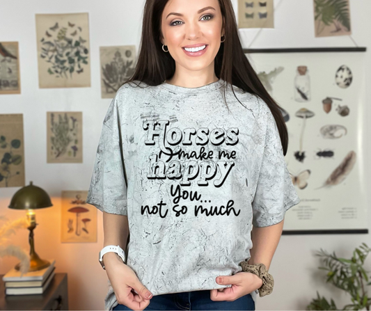 Horses make me happy Comfort Colors tee