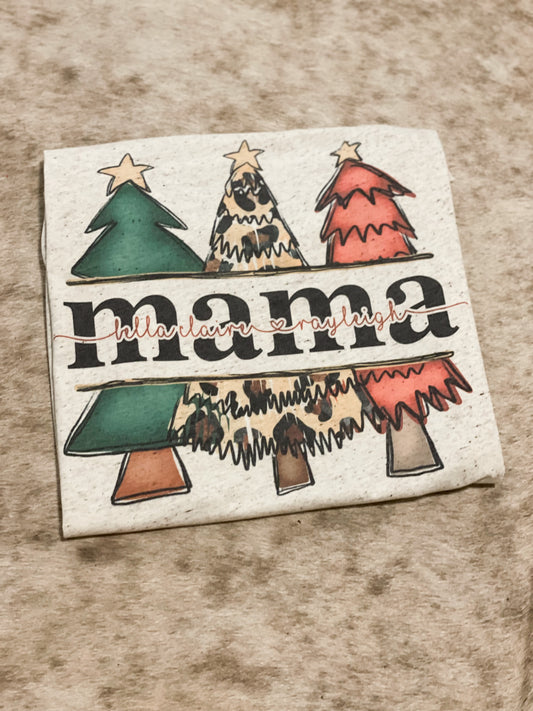 Mama Christmas Trees tee